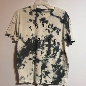 Adidas Three Stripe Life Black Tie Dye T-Shirt